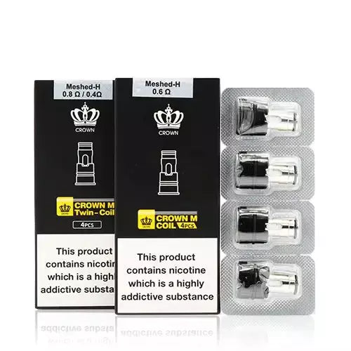 4x Crown M Twin Coils 0.40ohm/0.80ohm Uwell Crown M Kit 35W 1000mAh 2ML Pod Mod with Twin Coils