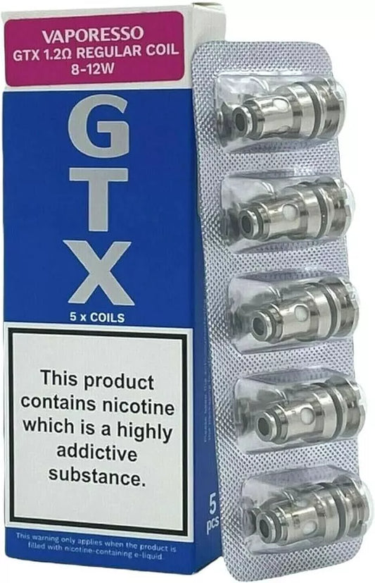 1.2ohm Regular Coil Vaporesso® GTX Coils (5-Pack) - For PM30, PM80, Luxe, Swag