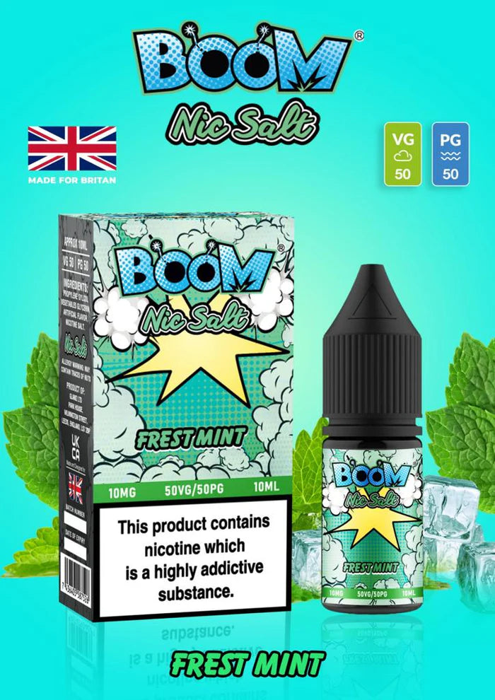 Fresh Mint Boom Nic Salt E Liquid 10ml | 10mg & 20mg | 50/50 VG/PG