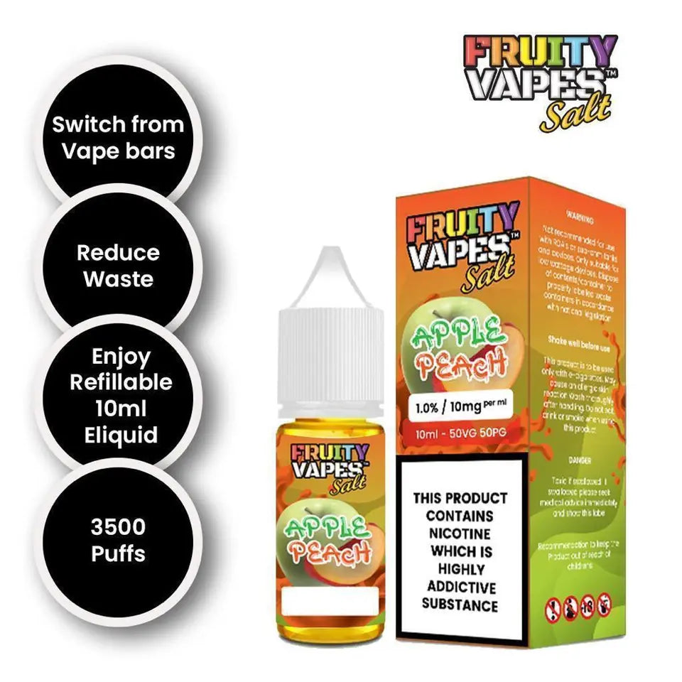 Apple Peach Fruity Nic Salt Vape 10mg/20mg - 50/50 VG/PG Juice