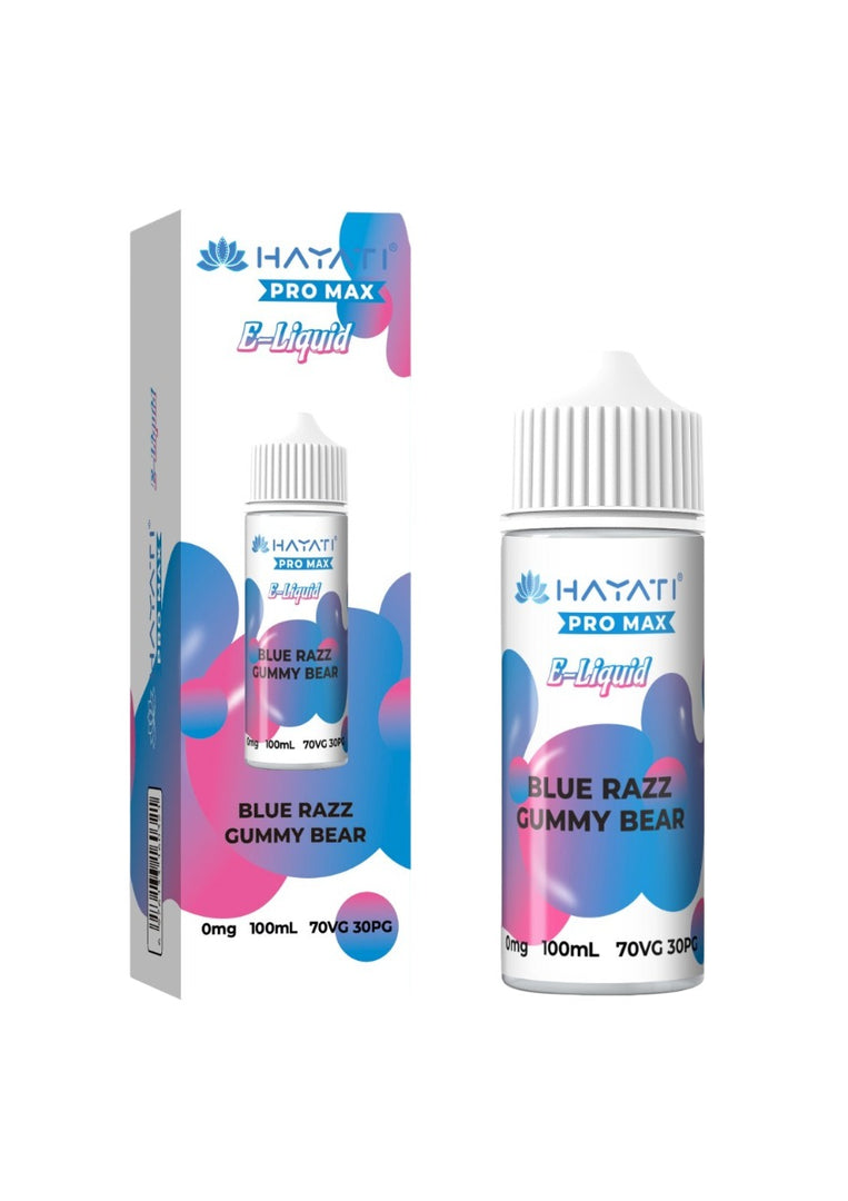 BLUE RAZZ GUMMY BEAR HAYATI PRO MAX E-LIQUID 100ML NO NICOTINE