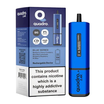 Blue Series Quadro 2.4k Disposable Vape: Big Puffs, 2400mAh, 20mg