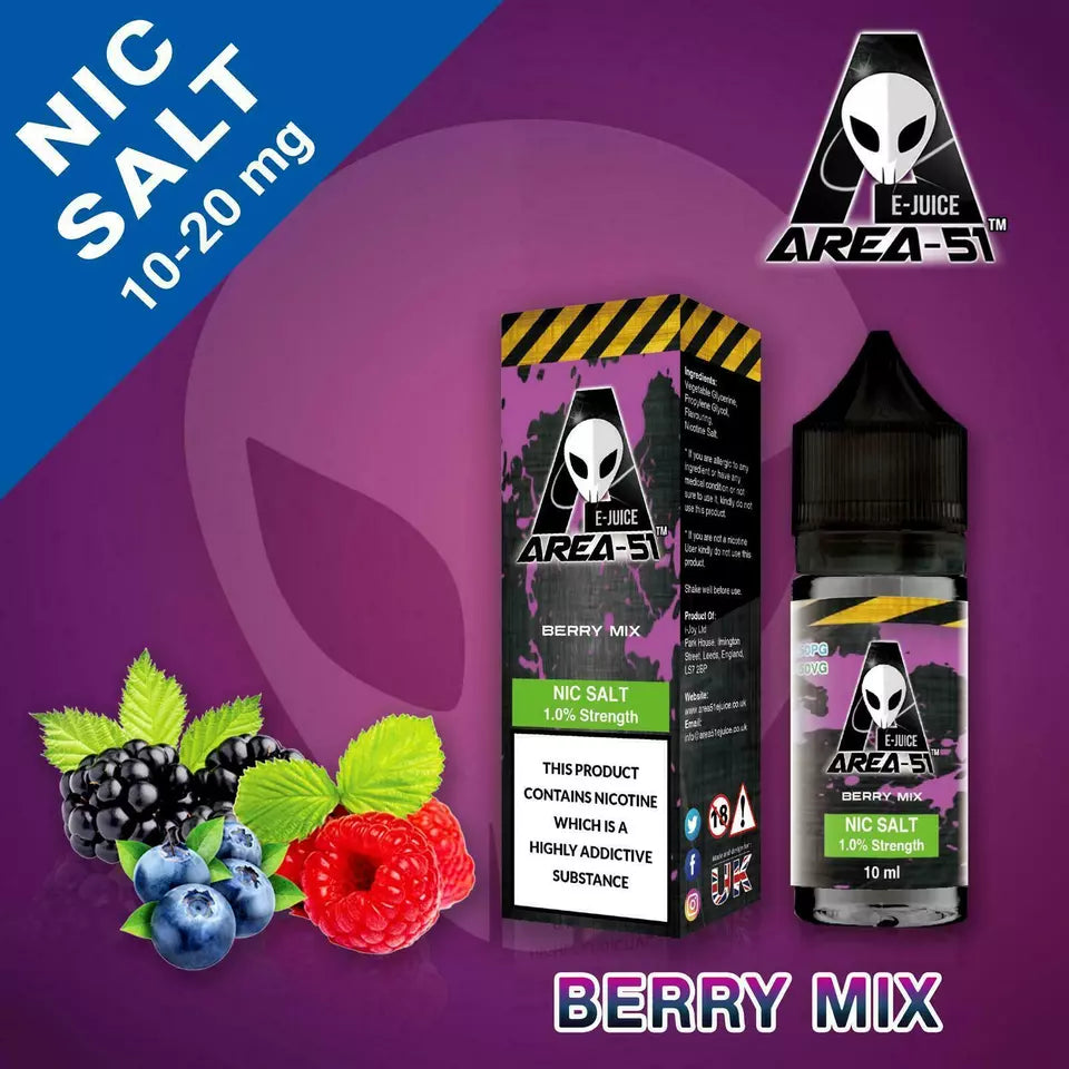 Berry Mix Area 51 Nic Salt 10ml - 10mg/20mg Nicotine Salt E-Liquid