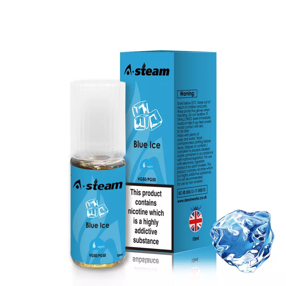 Blue Ice A-Steam 10ml Premium Vape Juice Variety Pack (10x)