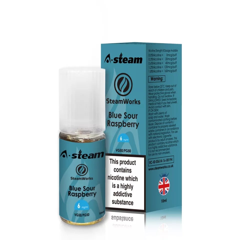 Blue Sour Raspberry A-Steam 10ml Premium Vape Juice Variety Pack (10x)