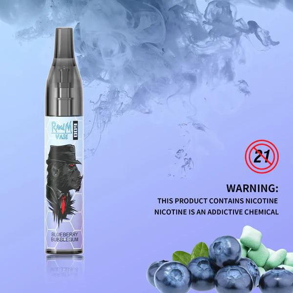 R&M VAPE 600 Puffs Blueberry Bubblegum Disposable Vape