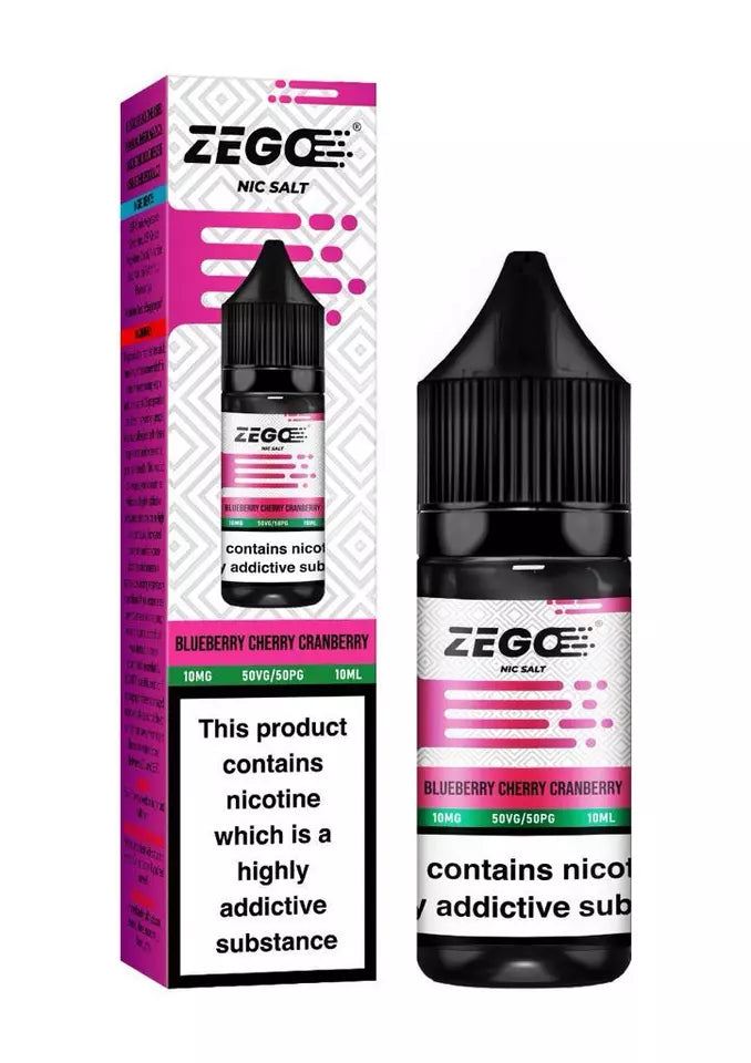 Blueberry Cherry Cranberry Zego Nic Salt 10ml E-Liquid 10mg/20mg