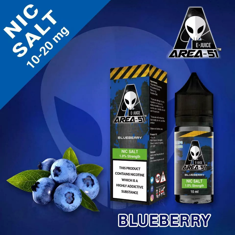 Blueberry Area 51 Nic Salt 10ml - 10mg/20mg Nicotine Salt E-Liquid