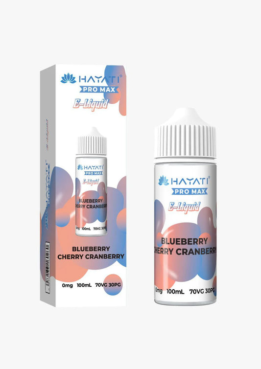 BLUEBERRY CHERRY HAYATI PRO MAX E-LIQUID 100ML NO NICOTINE