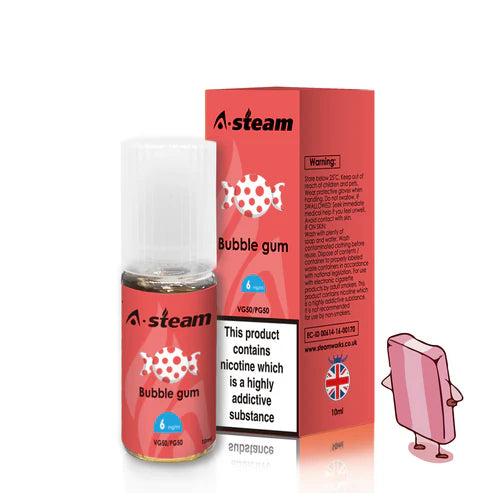 Bubble Gum A-Steam 10ml Premium Vape Juice Variety Pack (10x)