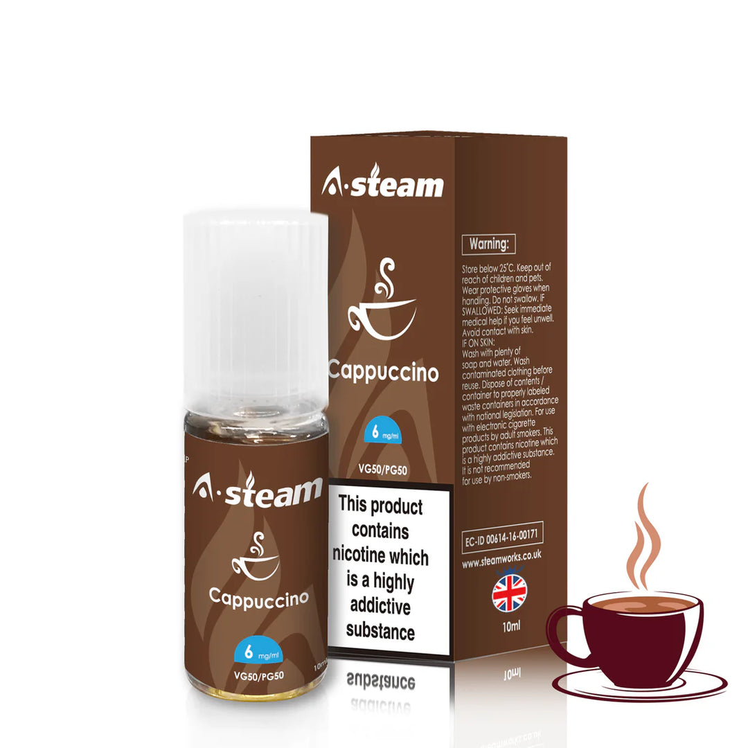 Cappuccino A-Steam 10ml Premium Vape Juice Variety Pack (10x)