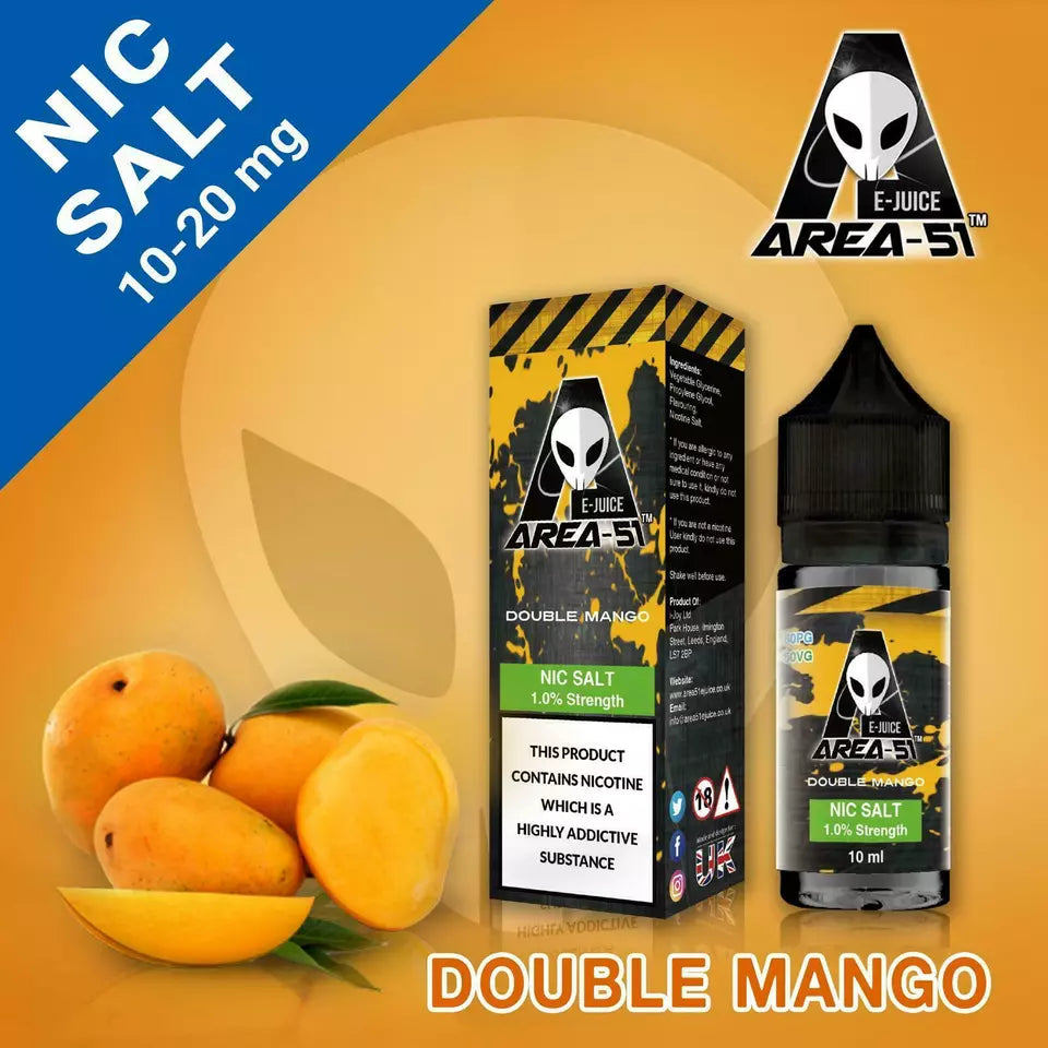 Double Mango Area 51 Nic Salt 10ml - 10mg/20mg Nicotine Salt E-Liquid