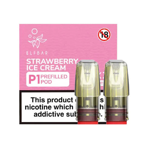 STRAWBERRY ICE CREAM ELF BAR MATE P1 PREFILLED POD