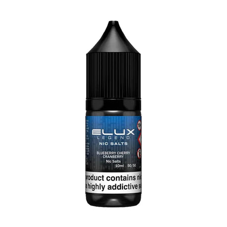 Elux Legend Nic Salt E-Liquid 10mg 20mg Blueberry Cherry Cranberry - Pack Of 10x 10ml