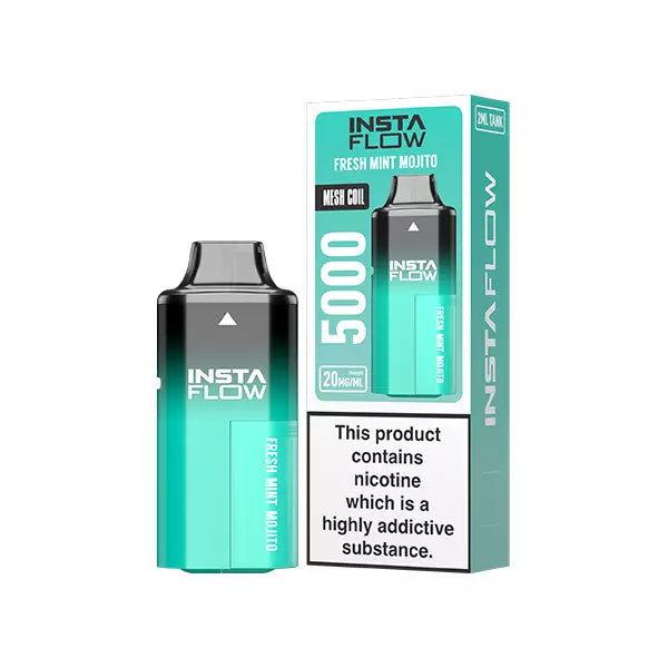 Fresh Mint Mojito INSTAFLOW 5000 PUFFS Disposable Vape Kit 20mg Nicotine