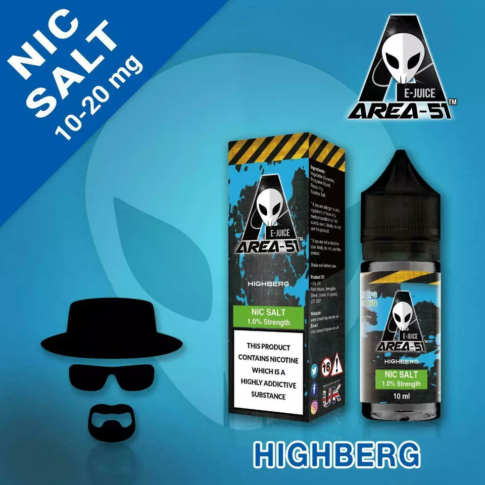 Highberg Area 51 Nic Salt 10ml - 10mg/20mg Nicotine Salt E-Liquid