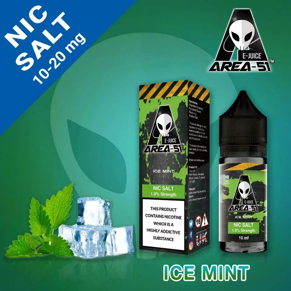 Ice Mint Area 51 Nic Salt 10ml - 10mg/20mg Nicotine Salt E-Liquid