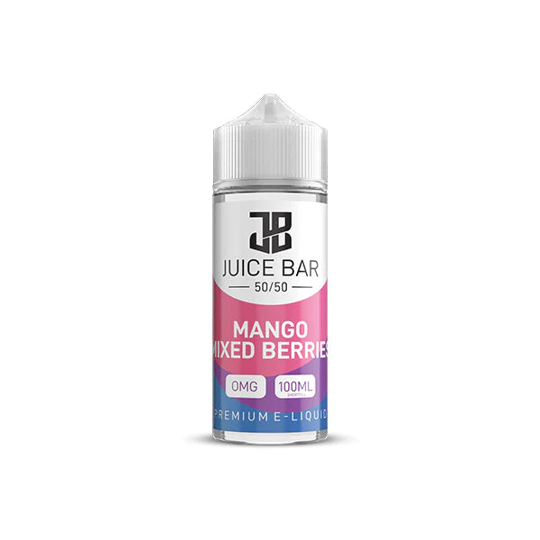 Juice Bar 50/50 E-Liquid 100ml Vape Juice - Zero mg (0mg), 50VG/50PG, All Flavours