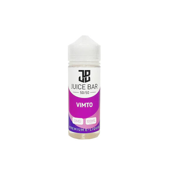 Juice Bar 50/50 E-Liquid 100ml Vape Juice - Zero mg (0mg), 50VG/50PG, All Flavours