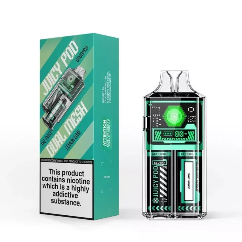 Lemon and Lime Juicy Pod 6000 Pro Vape Kit - 6000 Puffs, 20mg Nic