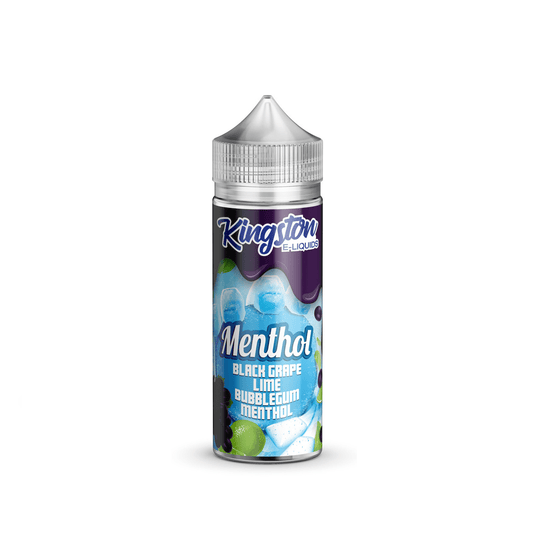 Menthol - Black Grape Lime Bubblegum Kingston 100ml Nicotine Free 0mg E Liquid VAPE Juice