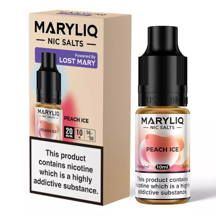 Peach Ice MARYLIQ Nic Salt E-Liquid 20mg 50/50 VG/PG - 10ml TPD Compliant