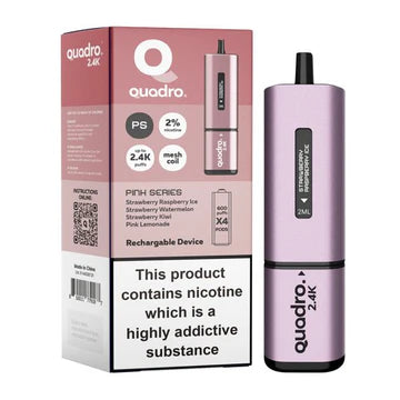 Quadro 2.4k Disposable Vape: Big Puffs, 2400mAh, 20mg- All Flavour