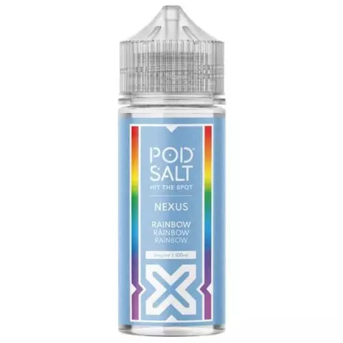 Rainbow 100ml Pod Salt Nexus 0mg E Liquid - 70VG/30PG Cloud Chaser