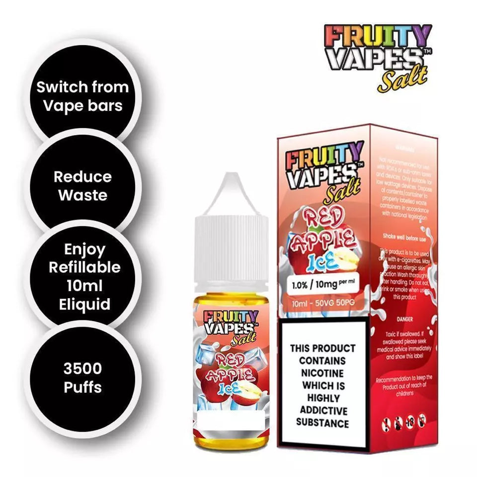 Red Apple Ice Fruity Nic Salt Vape 10mg/20mg - 50/50 VG/PG Juice