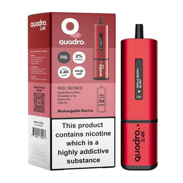 Red Series Quadro 2.4k Disposable Vape: Big Puffs, 2400mAh, 20mg