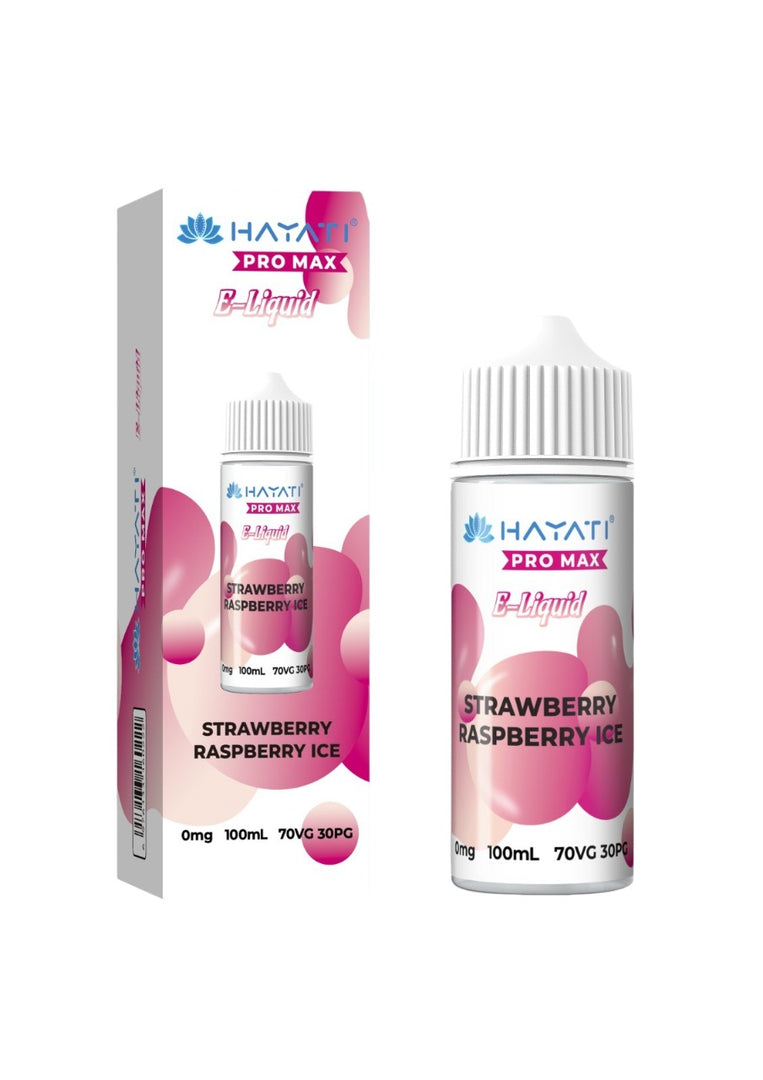 STRAWBERRY RASPBERRY ICE HAYATI PRO MAX E-LIQUID 100ML NO NICOTINE