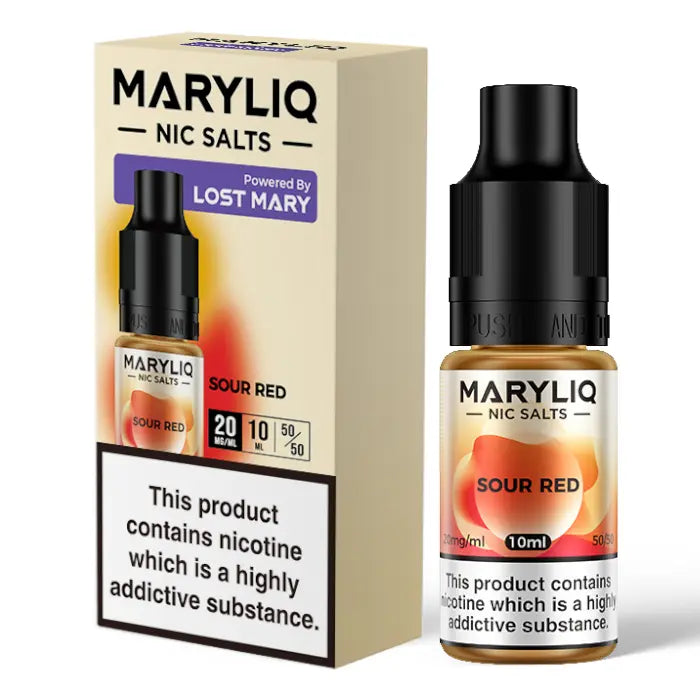 Sour Red MARY LIQ by Lost Mary E Liquid - Nic Salt Vape Juice 10ml/20mg/ml