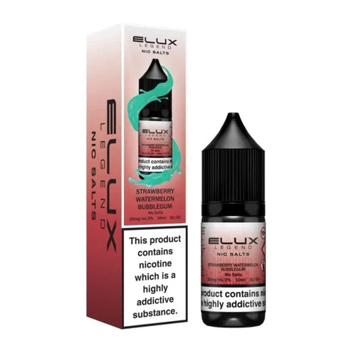 Elux Legend Nic Salt E-Liquid 10mg 20mg Strawberry Watermelon Bubblegum- Pack Of 10x 10ml