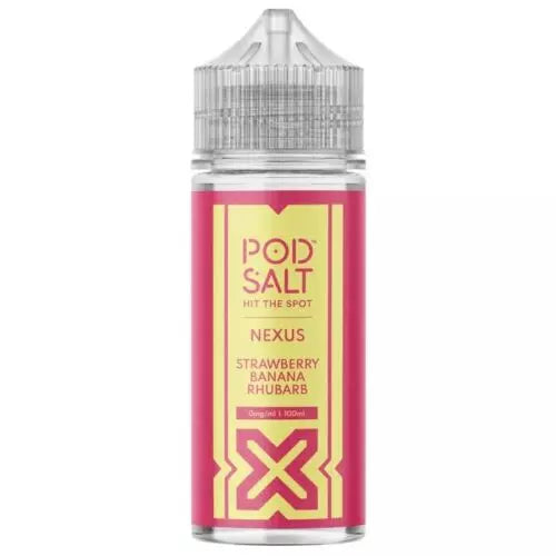 Strawberry Banana Rhubarb 100ml Pod Salt Nexus 0mg E Liquid - 70VG/30PG Cloud Chaser