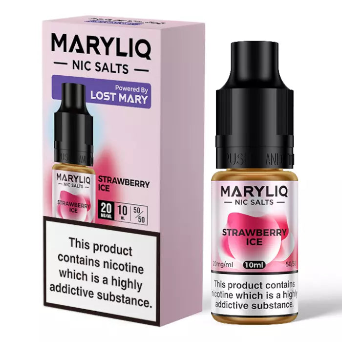 Strawberry Ice MARY LIQ by Lost Mary E Liquid - Nic Salt Vape Juice 10ml/20mg/ml