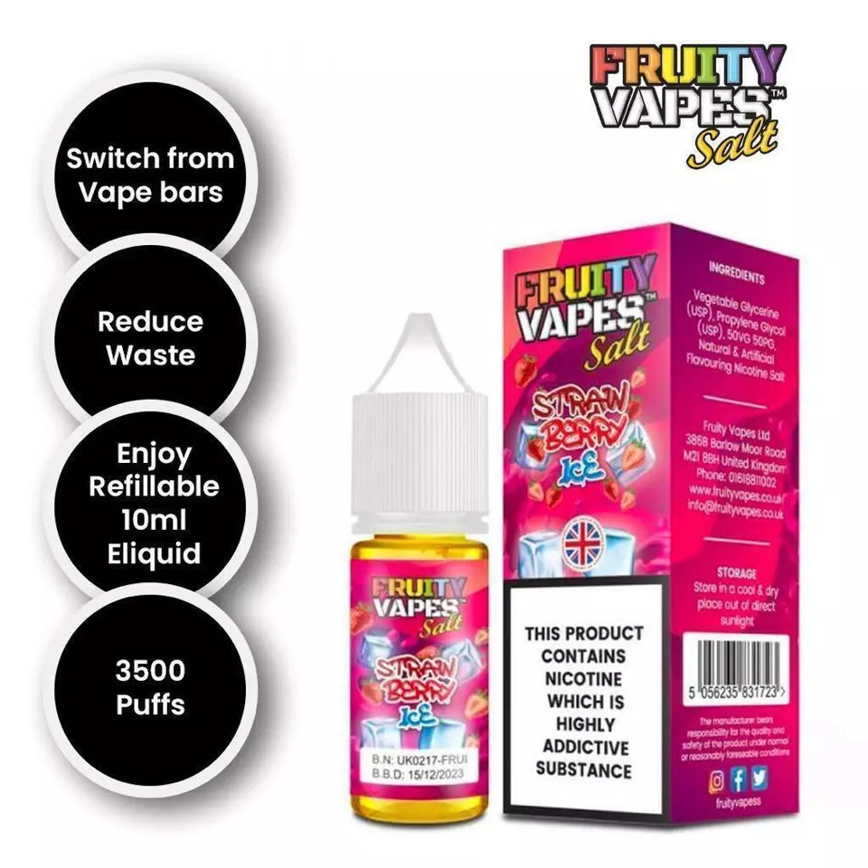 Strawberry Ice Fruity Nic Salt Vape 10mg/20mg - 50/50 VG/PG Juice