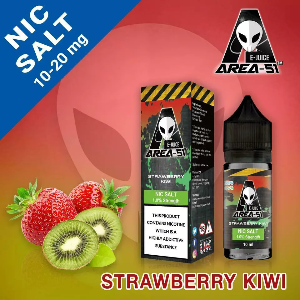 Strawberry Kiwi Area 51 Nic Salt 10ml - 10mg/20mg Nicotine Salt E-Liquid