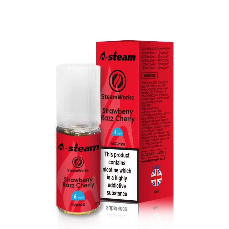 Strawberry Razz Cherry A-Steam 10ml Premium Vape Juice Variety Pack (10x)