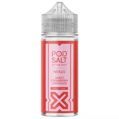 Sweet Strawberry Lemonade 100ml Pod Salt Nexus 0mg E Liquid - 70VG/30PG Cloud Chaser