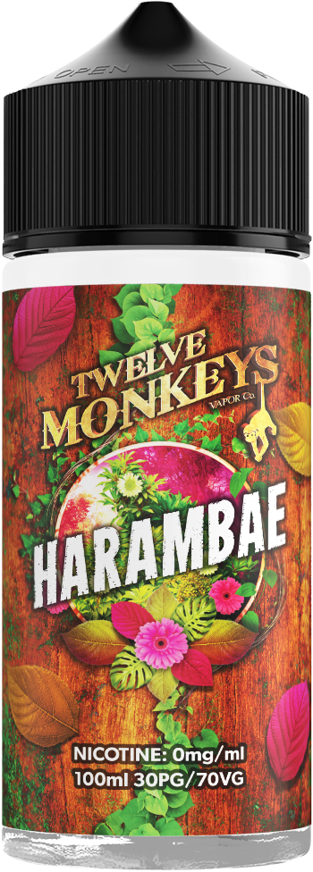 Harambae Twelve Monkeys 100ml Shortfill 0mg Nicotine Vape Juice – Fresh Flavours