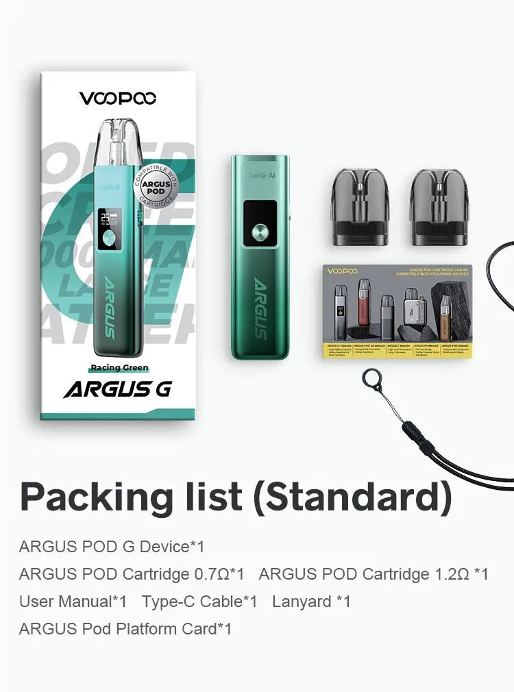 VOOPOO ARGUS G VAPE KIT 1000mAh Battery