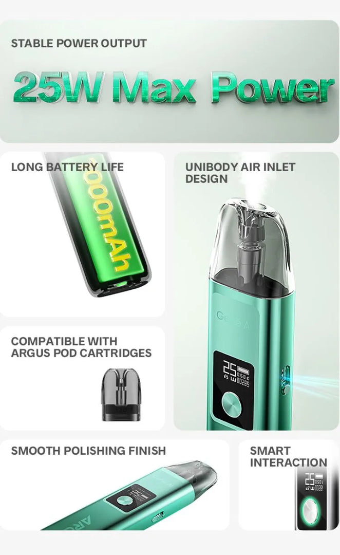 VOOPOO ARGUS G VAPE KIT 1000mAh Battery