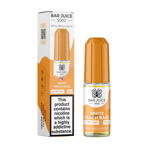 Bar Juice 5000 White Peach Razz Nic Salt Vape juice 10ml