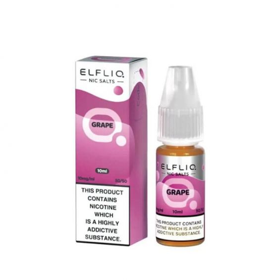 Elf Bar ElfLiq Grape Nic Salt Vape Juice 10ml