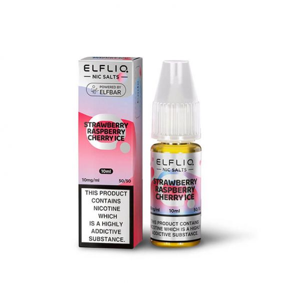 ELFBAR ElfLiq Nic Salts - Strawberry Raspberry Cherry Ice - 10ml