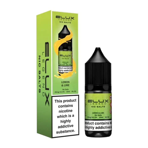 Elux Legend Nic Salt E-Liquid 10mg 20mg Lemon & Lime - Pack Of 10x 10ml