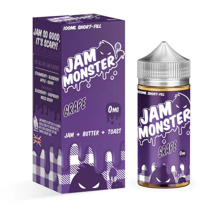 JAM MONSTER E-Liquid 100ML 0MG Vape Juice 75VG 25PG TPD VERSION - All Flavour