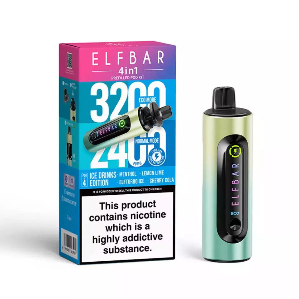 Elf Bar 4-in-1 Vape 3200 Puffs | BIG Disposable Pod Kit