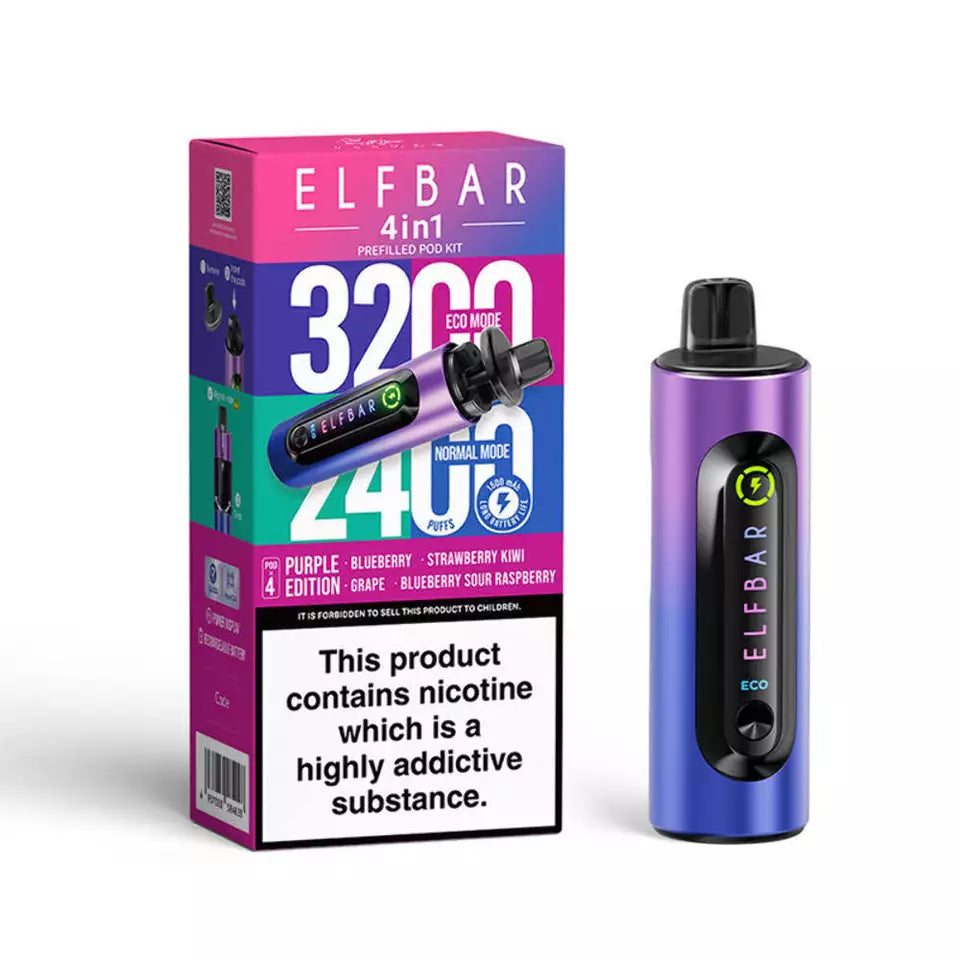 Elf Bar 4-in-1 Vape 3200 Puffs | BIG Disposable Pod Kit