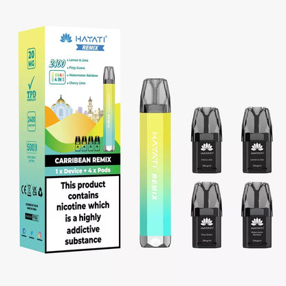 Hayati Remix 2400 Disposable Vape Kit: 4 Pods in 1 - All Flavour